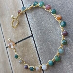 Handcrafted Agate Bead Crochet Bracelet by Rust Belt Raised